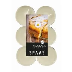 Spaas Theelicht Maxi Vanille - 10 Uren - Set Van 12 Stuks
