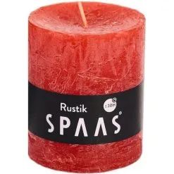 Spaas Rustieke Cilinderkaars Rood - 30 Uren