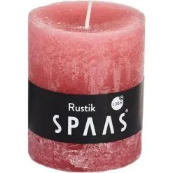 Spaas Rustieke Cilinderkaars Oudroze - 30 Uren