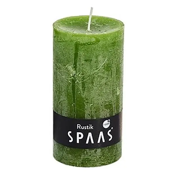Spaas Rustieke Cilinderkaars Olijfgroen - 60 Uren