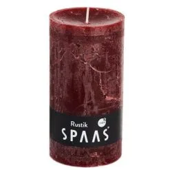 Spaas Rustieke Cilinderkaars Wijnrood - 60 Uren
