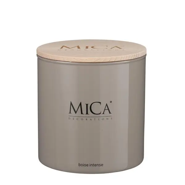 Mica Decorations MICA Geurkaars Glas Grijs Ø 12 Cm - Bois Intense