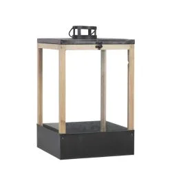 Mica Decorations Halton Kasje Lantaarn Zwart - 25 × 25 × 42 Cm