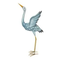 Blauwe Reiger In Metaal - Tuinbeeld