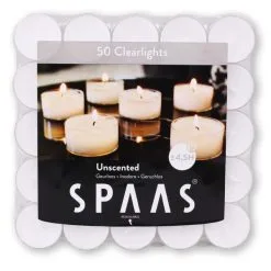 Spaas Clearlights Theelichtjes 4,50 Uren - Transparante Cups - Set Van 50 Stuks