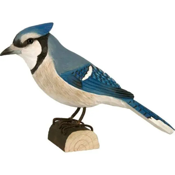 DecoBird - WILDLIFE Garden Blauwe Gaai (Blue Jay) In Lindenhout - Handgemaakt