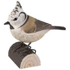 DecoBird - WILDLIFE Garden Kuifmees In Lindenhout - Handgemaakt