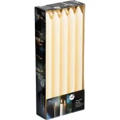 Spaas Huishoudkaarsen Ivoor H 24 Cm - Set Van 10 Stuks