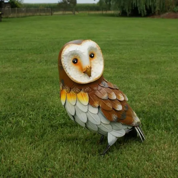 Kerkuil In Metaal 30 × 18 × 37 Cm - Afbeelding 2