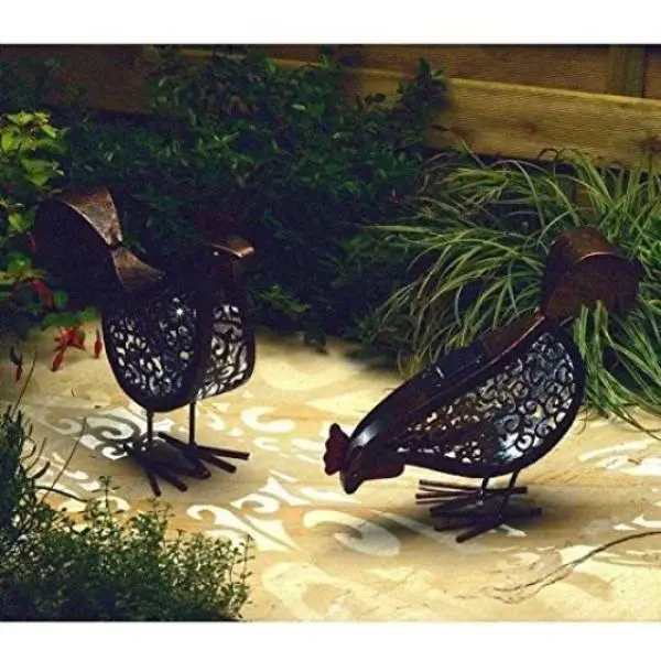 Koppeltje Kippen Met Verlichting Op Zonne-energie - Afbeelding 2