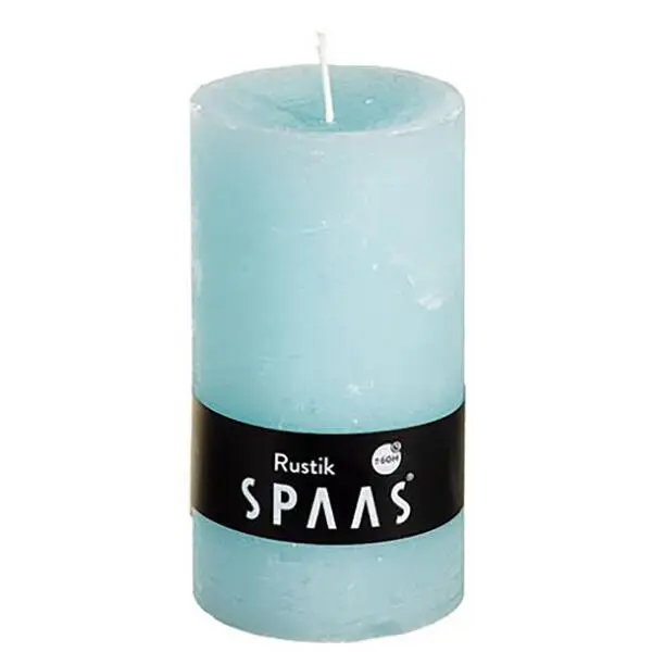 Spaas Rustieke Cilinderkaars Hemelsblauw - 60 Uren