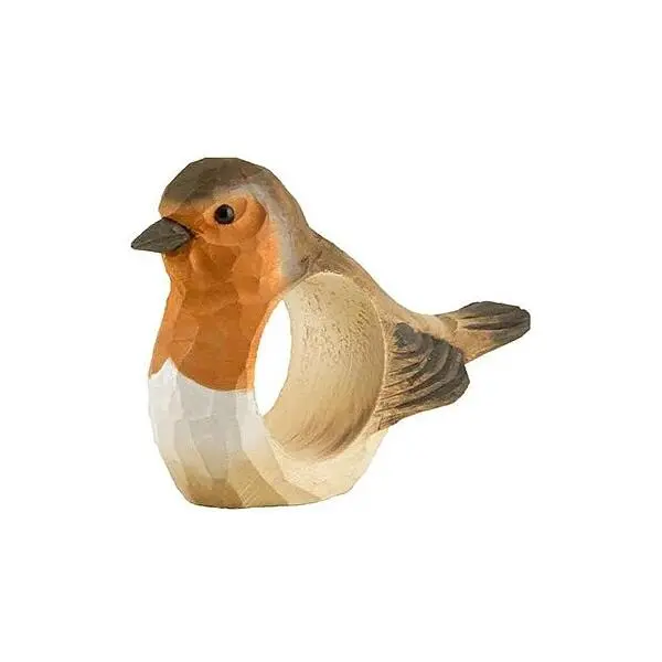 DecoBird - WILDLIFE Garden Servetring Roodborstje In Lindenhout - Handgemaakt