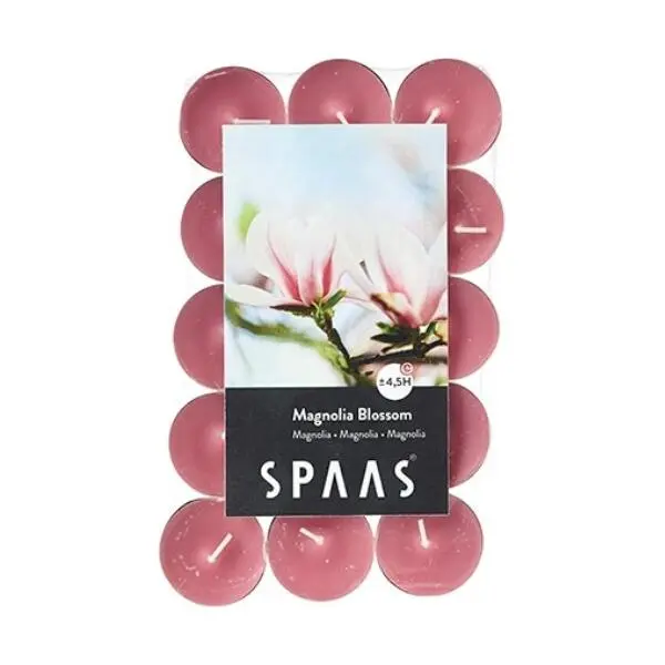 Spaas Theelicht Magnolia - 4,5 Uren - Set Van 30 Stuks