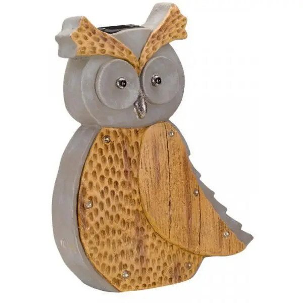 Uil Woody Met Solarlicht - Afbeelding 2