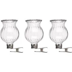 Mica Decorations MICA Glazen Vaasjes Met Bevestigingsclip - Set Van 3 Stuks