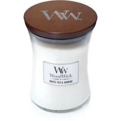 WoodWick Medium Candle - White Tea & Jasmine
