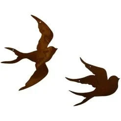 Zwaluwen Wanddecoratie - Decoroest - Set Van 2 Stuks